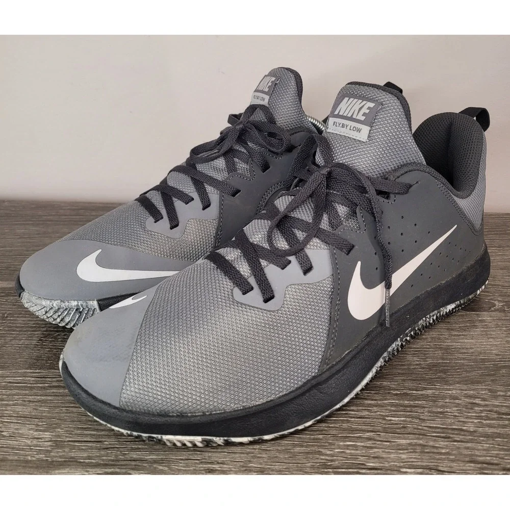 Nike Fly.By Low Dark Grey Black Basketball Shoes 908973-003 Mens Size 10 / UK 9